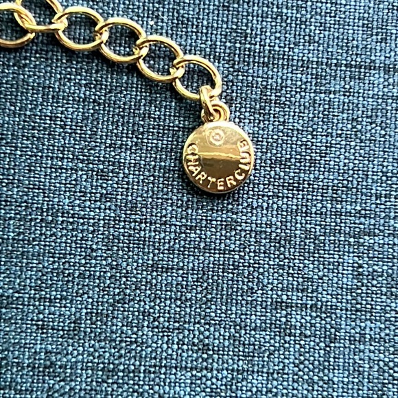 Love Knot Double Row Necklace Sprinkled with Glittering Rhinestones Golden NWT - Picture 7 of 9